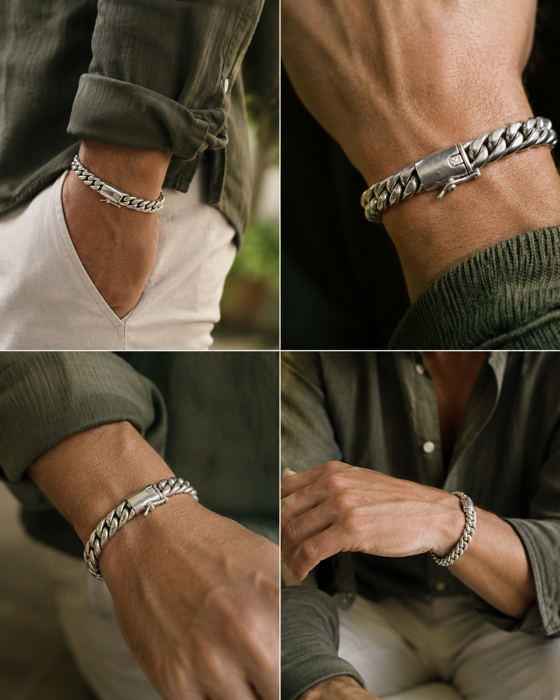 Bracciale Cuban Link Argento 925 con Chiusura Artigianale