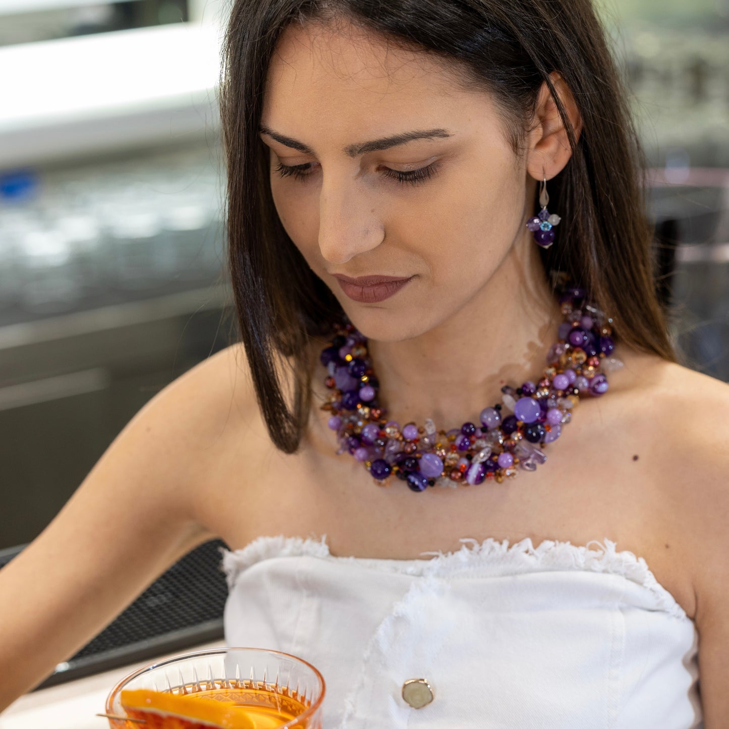 Collana Intrecciata Viola