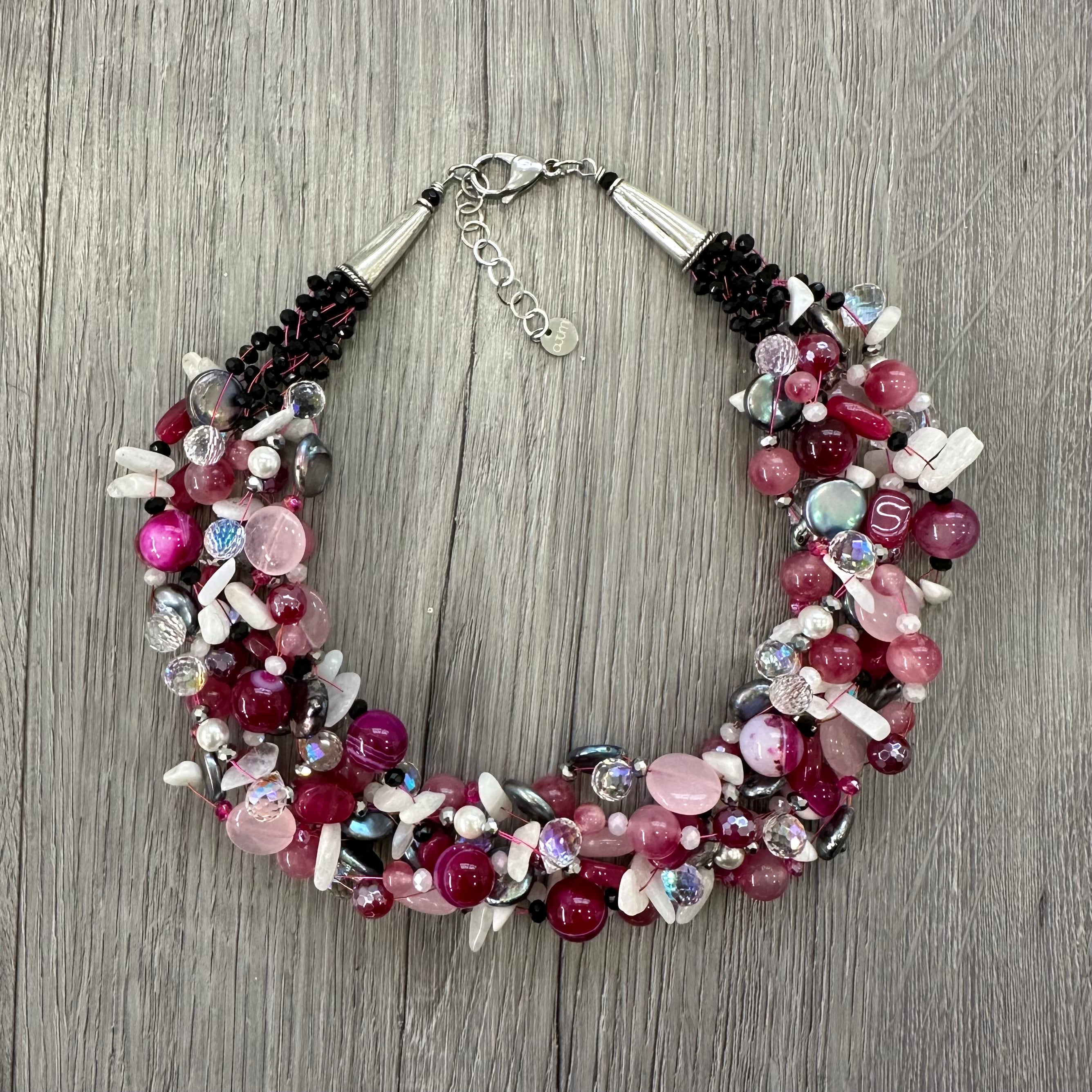 Collana Intrecciata Fuxia
