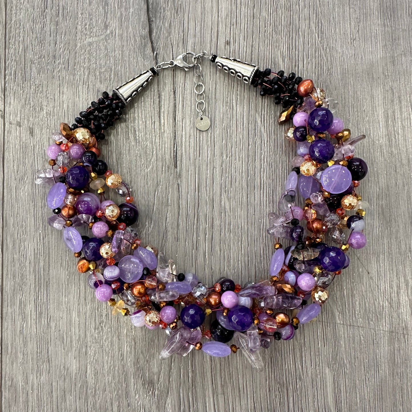 Collana Intrecciata Viola