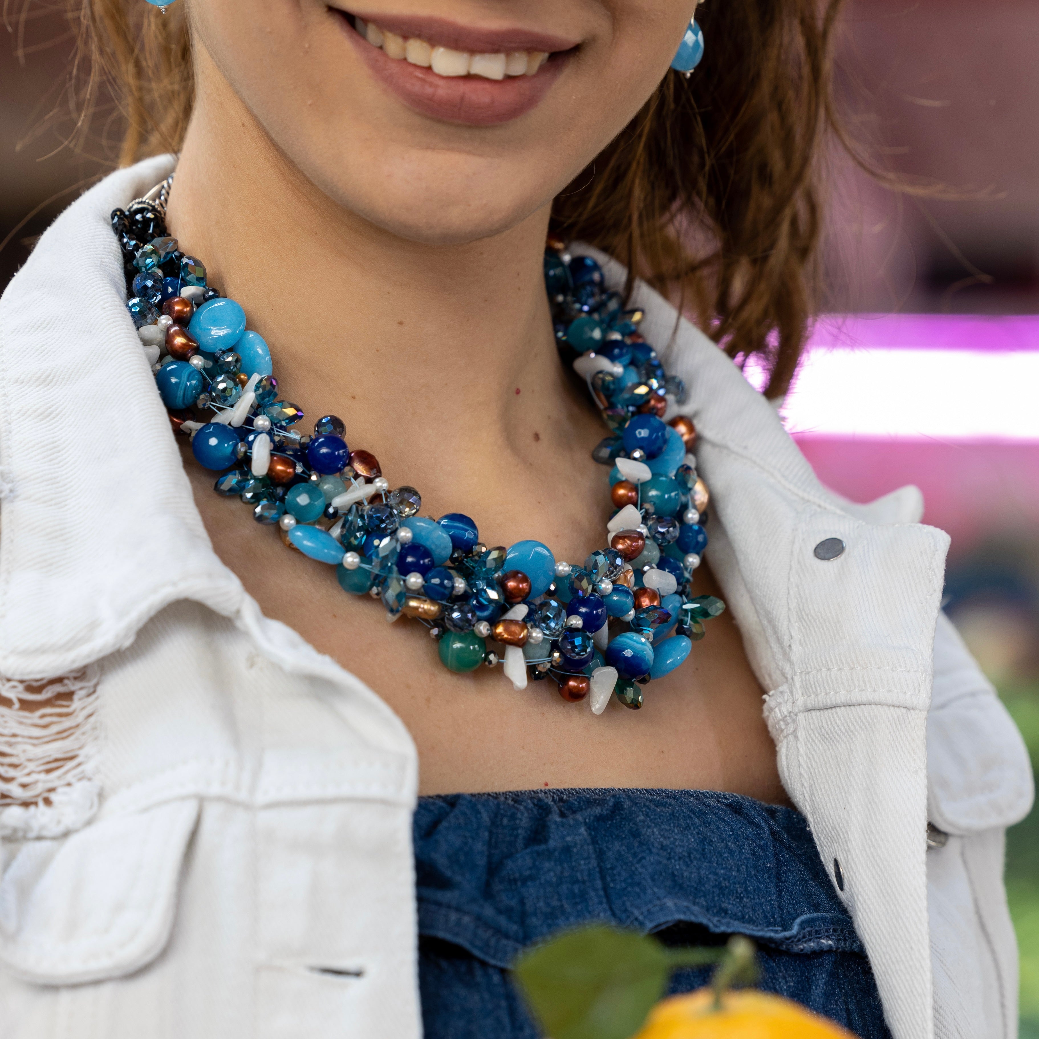 Collana Intrecciata Blu