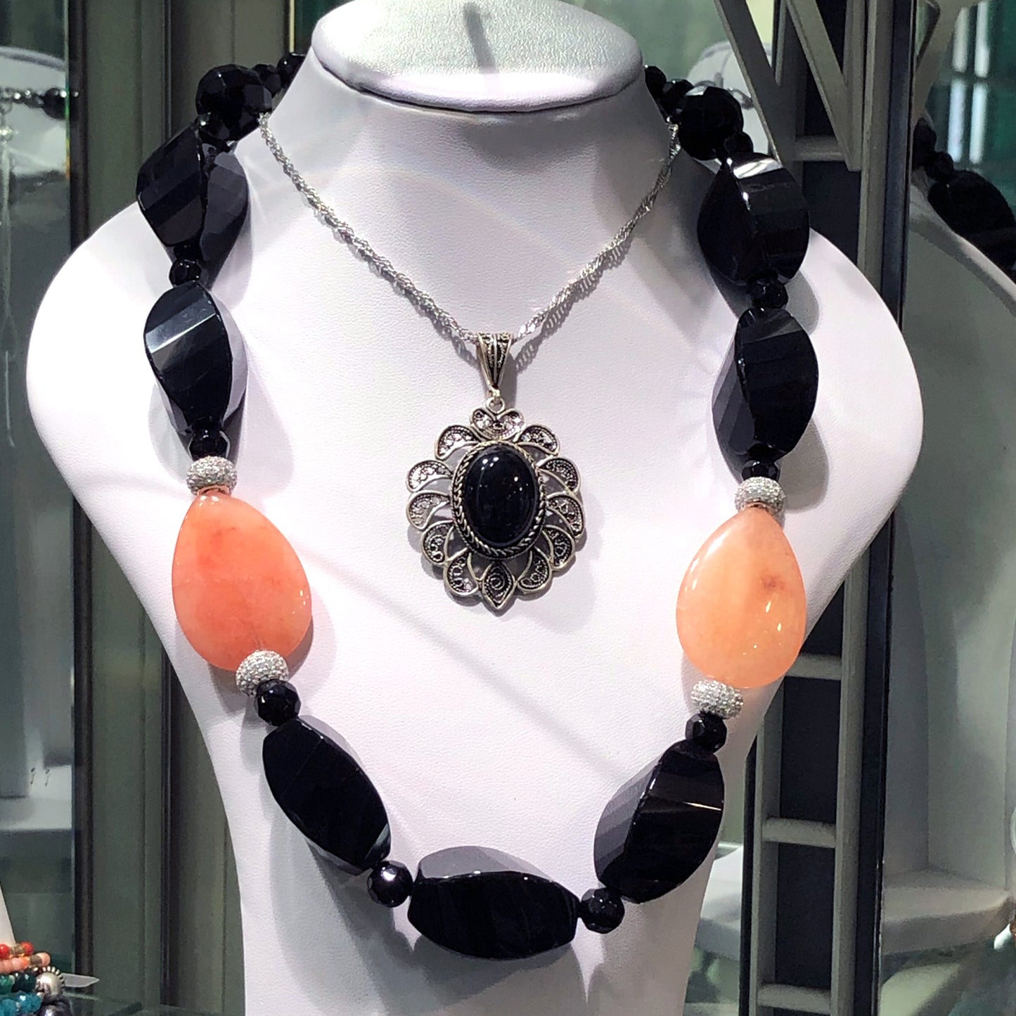 Collana Donna Nera Onice e Giada