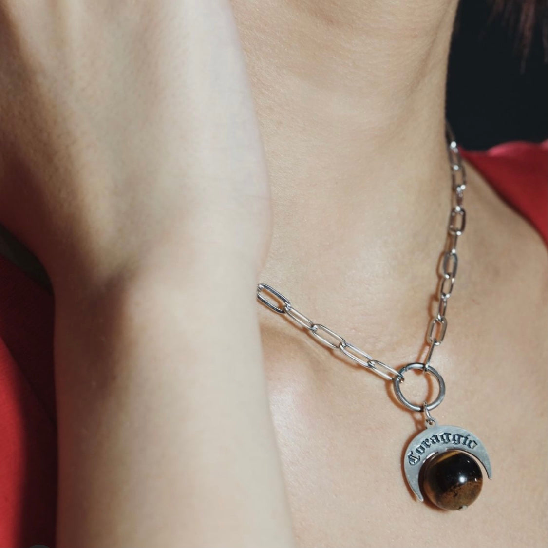Choker Naja Talismano “Coraggio” Occhio di Tigre
