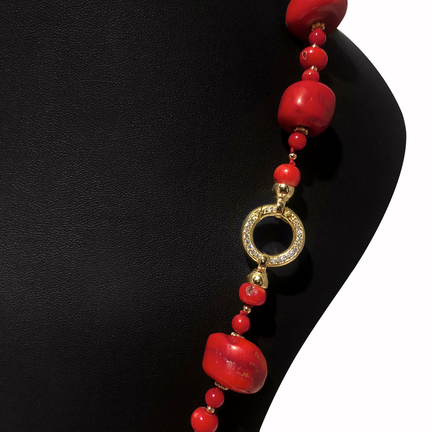 Collana Donna di Corallo Bambù e Argento