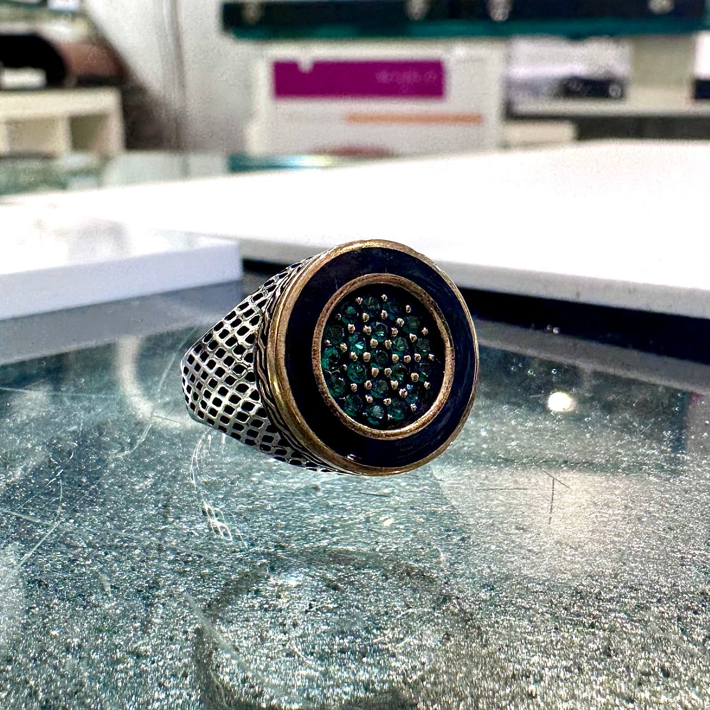 Anello Chevalier Tondo verde