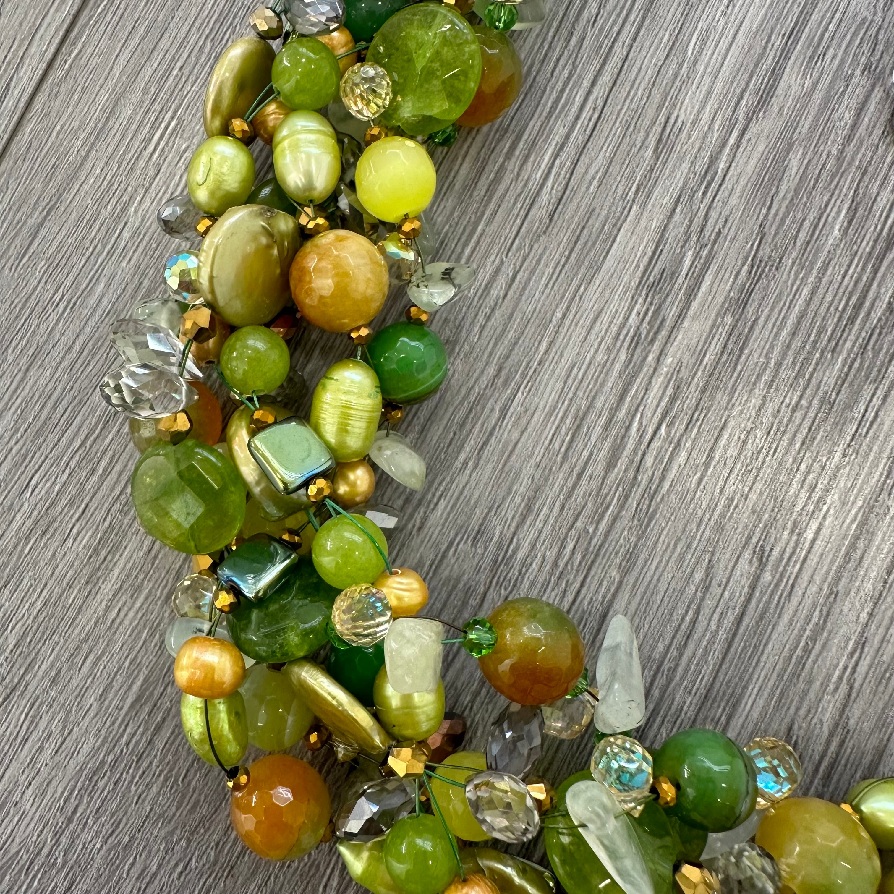 Collana Intrecciata Verde Lime