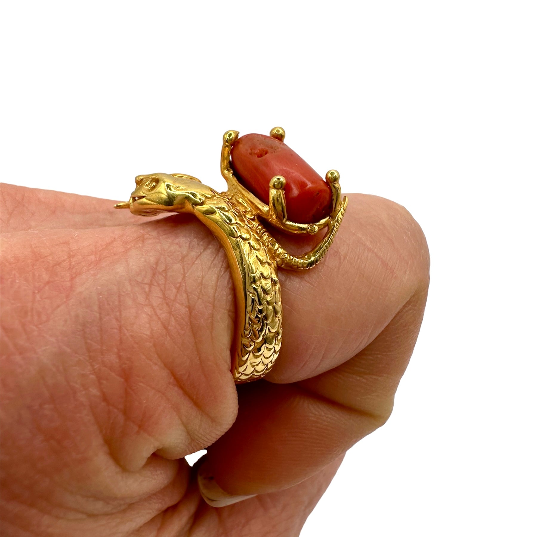 Anello Turco Serpente e Corallo