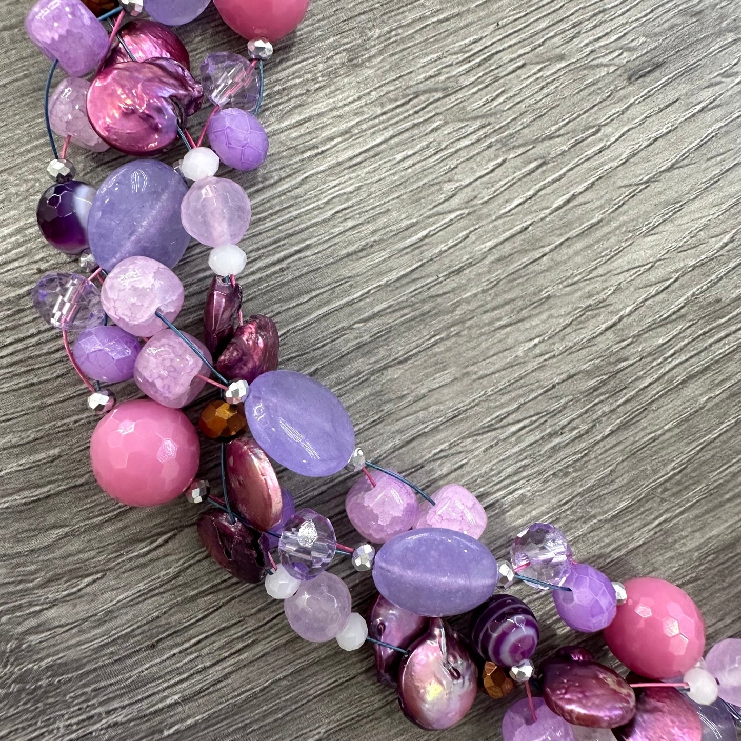Collana Intrecciata Color Malva
