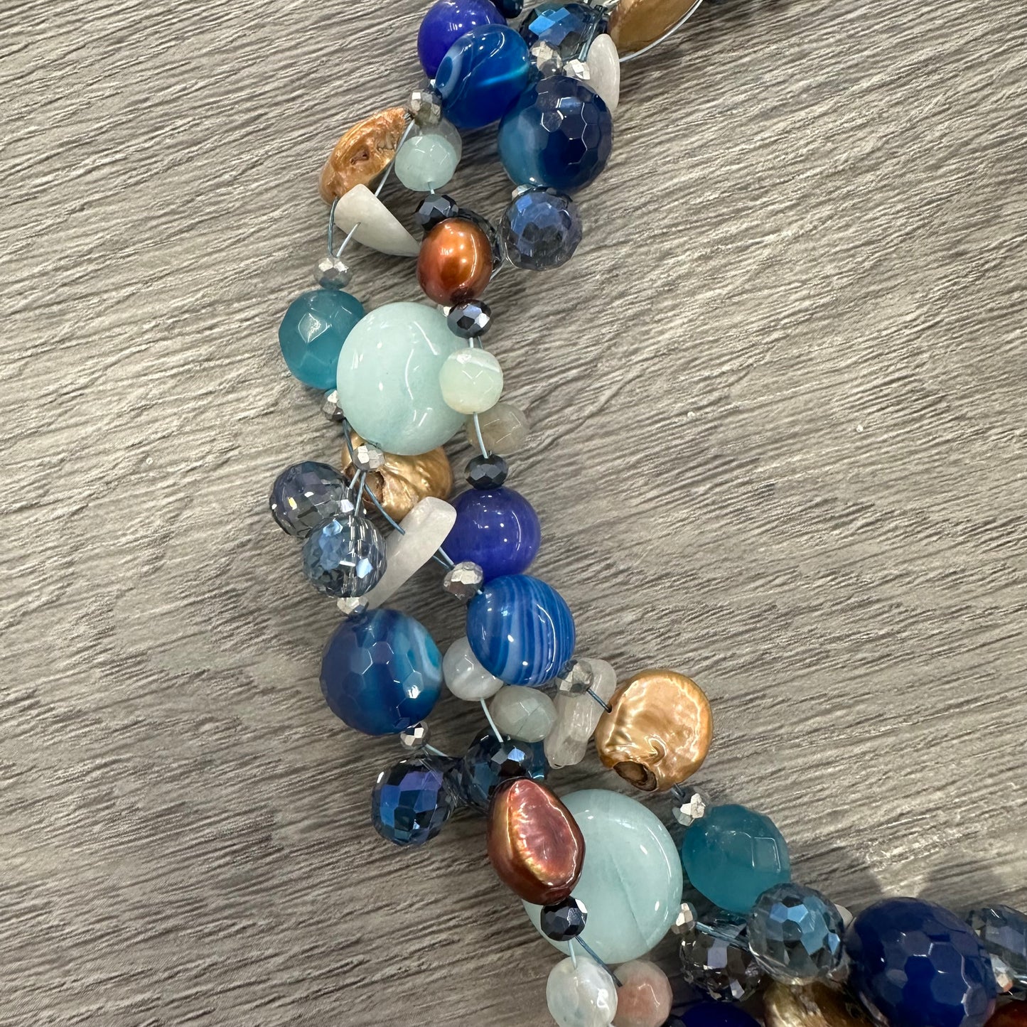 Collana Intrecciata Blu Piccola