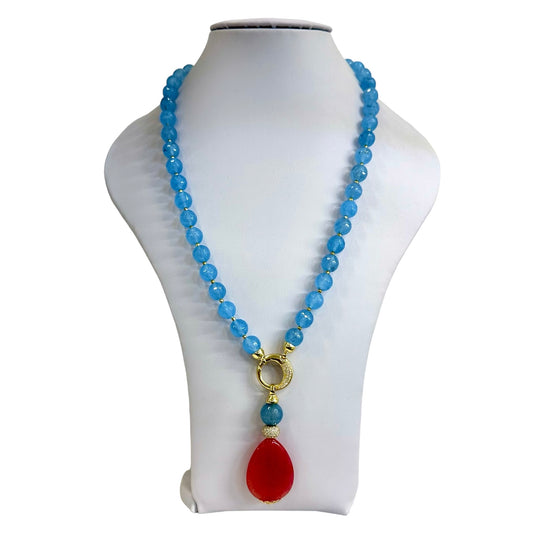 Collana di Giada Azzurra con Pendente