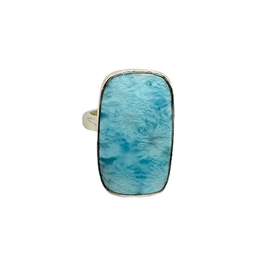Anello Verticale Pietra Larimar