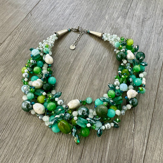 Collana Intrecciata Verde