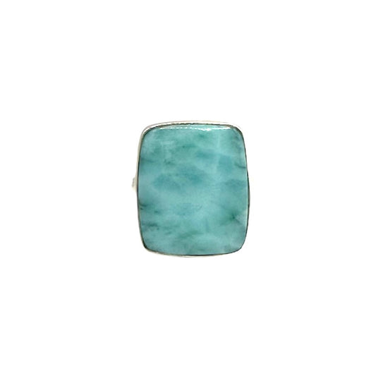 Anello Rettangolare Pietra Larimar