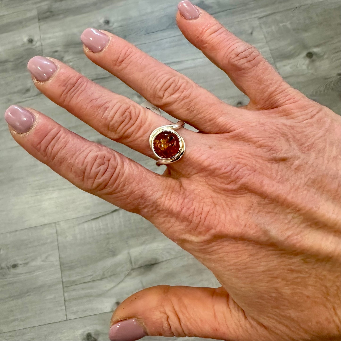 Anello Argento 925 e Ambra Baltica