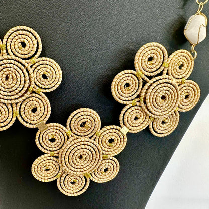 Collana Capim Dourado “Poppea” - Oro Vegetale e Pietre
