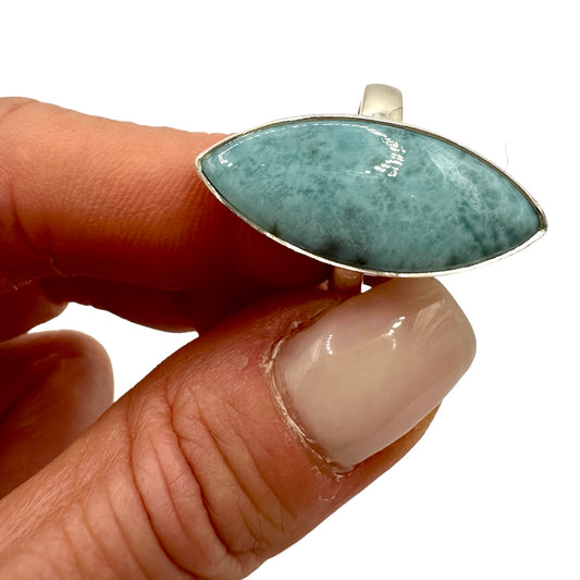 Anello Ellittico con Larimar