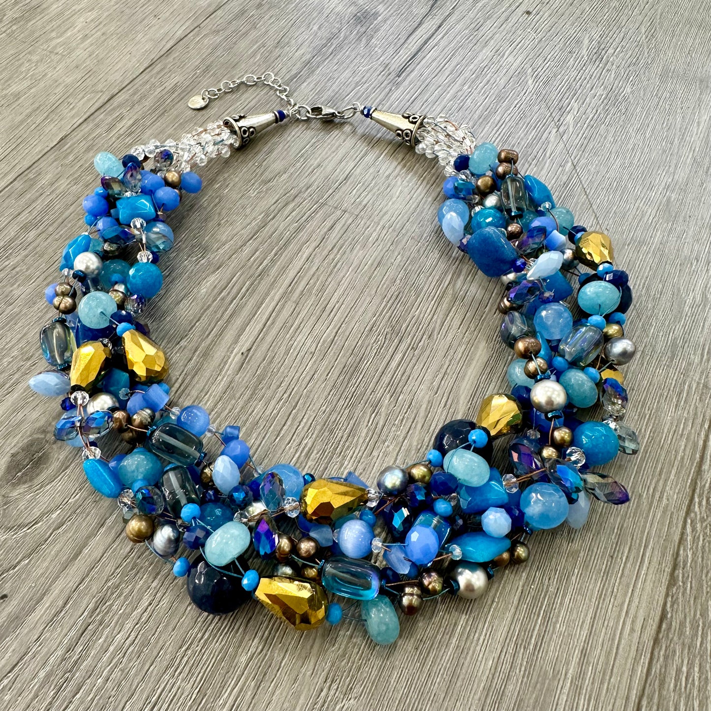 Collana Intrecciata Azzurra