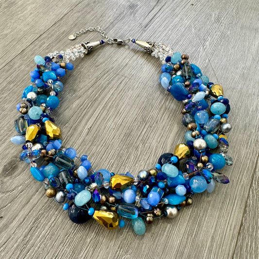 Collana Intrecciata Azzurra