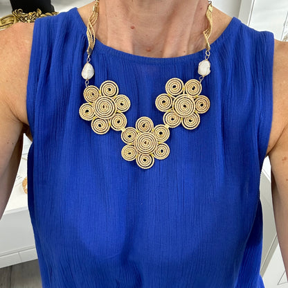 Collana Capim Dourado “Poppea” - Oro Vegetale e Pietre