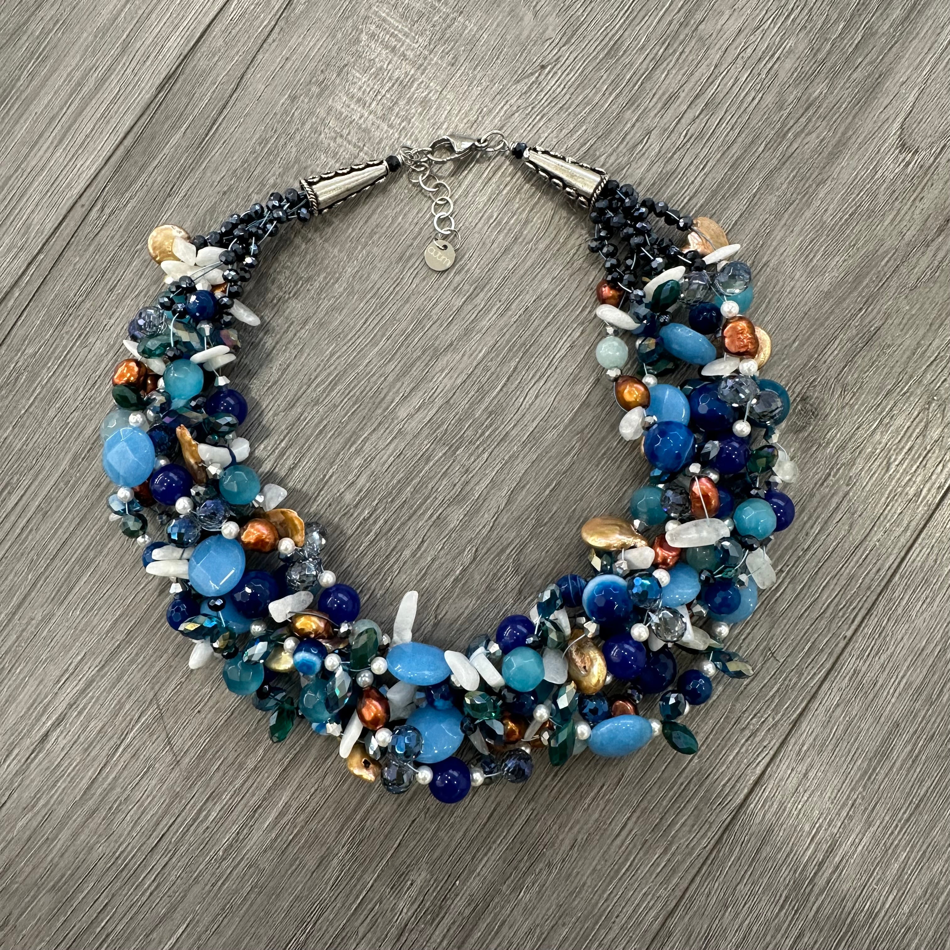 Collana Intrecciata Blu