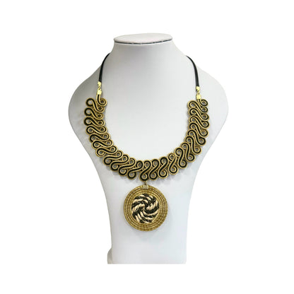 Collana Capim Dourado “Lucilla” – Oro Vegetale Intrecciato