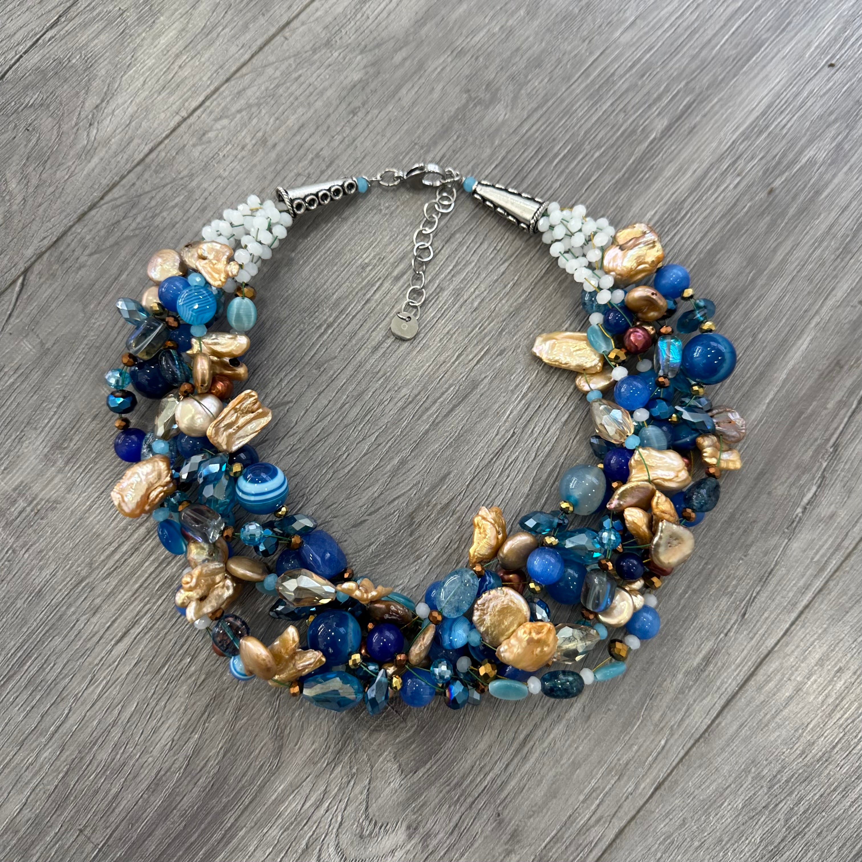 Collana Intrecciata Blu