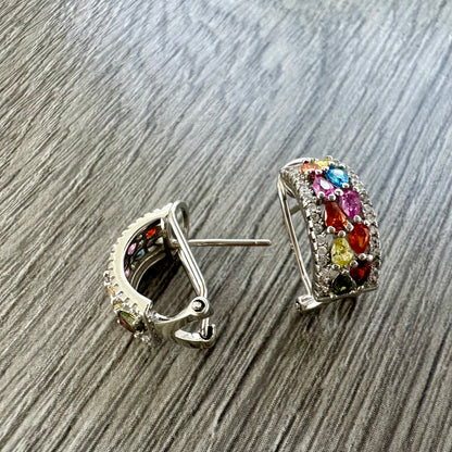 Orecchini in Argento 925 con Zirconi Multicolori