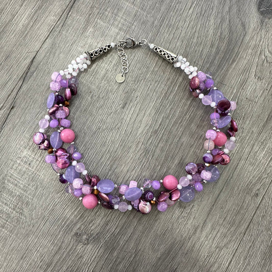 Collana Intrecciata Color Malva