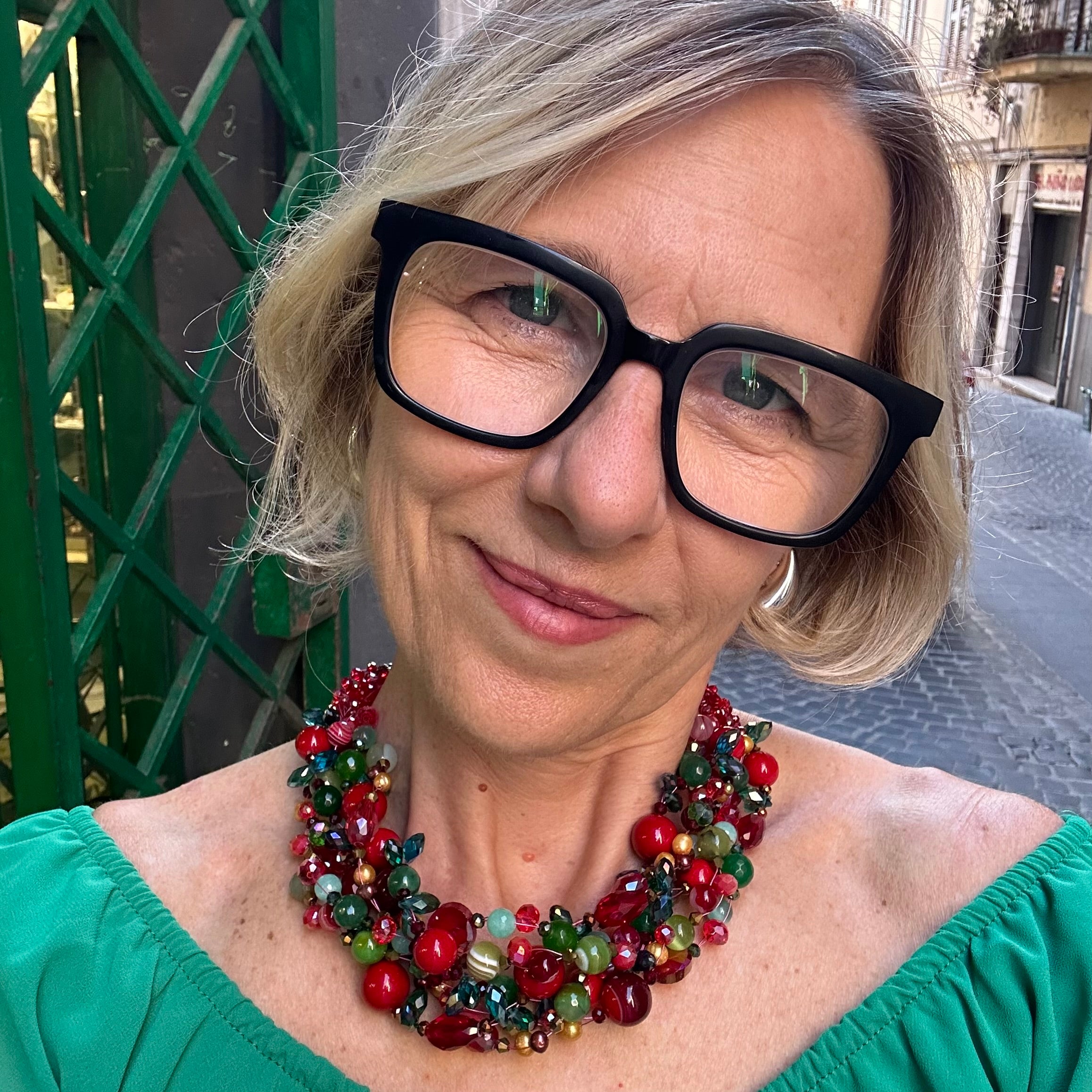 Collana Intrecciata Rossa e Verde