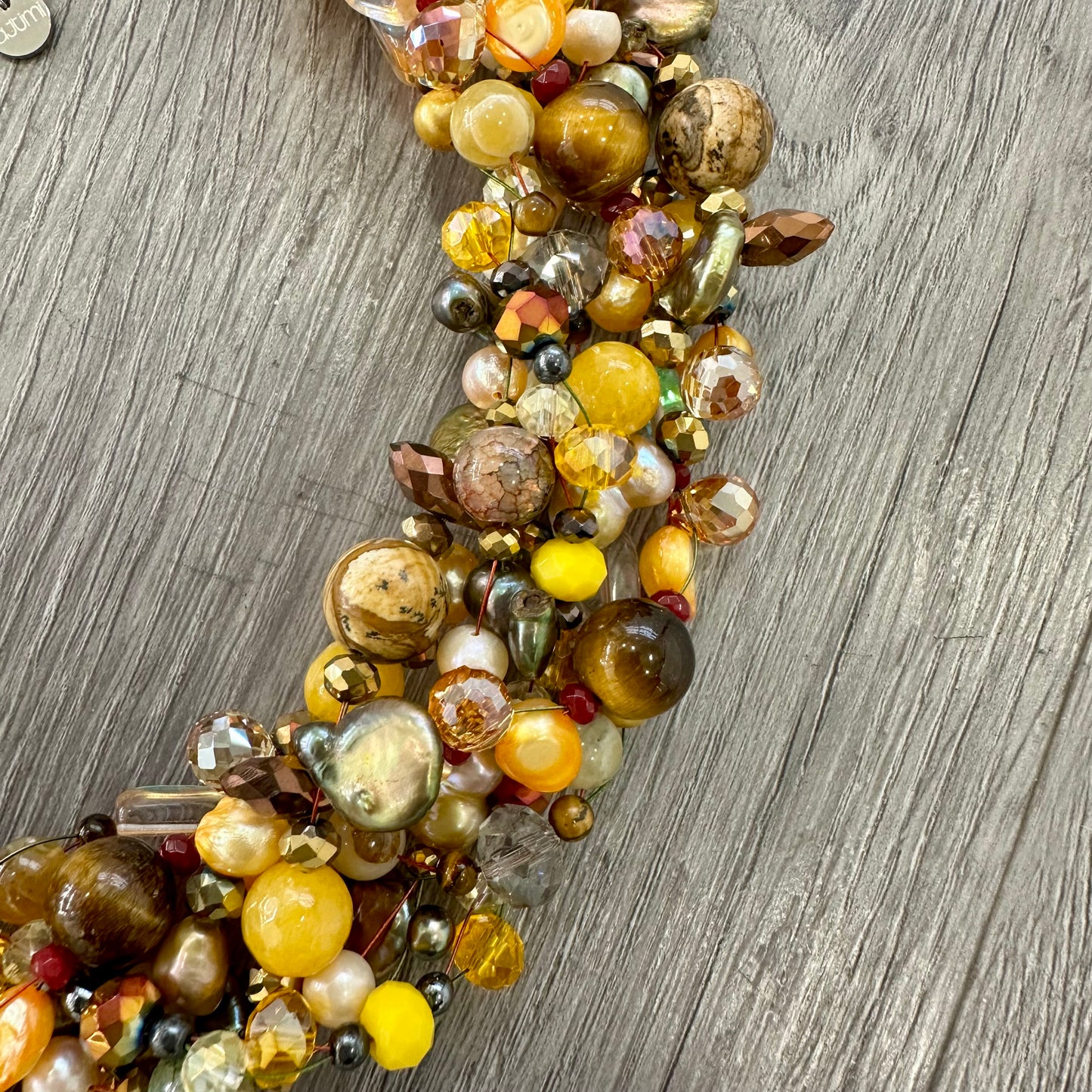 Collana Intrecciata Perle Dorate