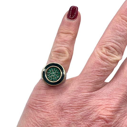 Anello Chevalier Tondo verde