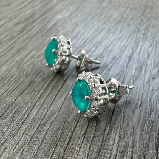 Orecchini Lobo in Argento 925 e Tormalina Paraiba