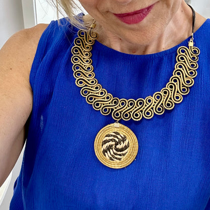 Collana Capim Dourado “Lucilla” – Oro Vegetale Intrecciato