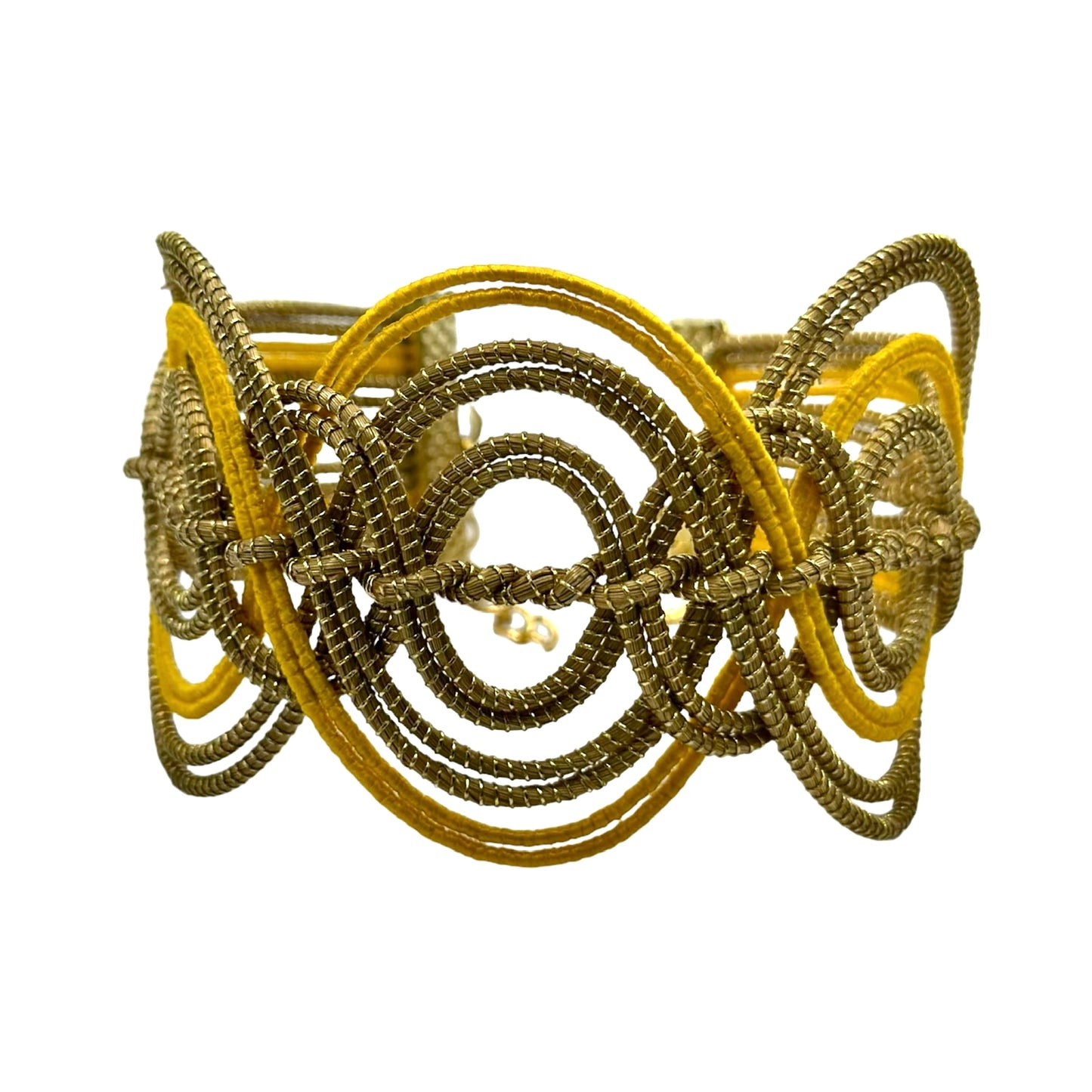 Bracciale in fibra naturale di Capim Dourado giallo