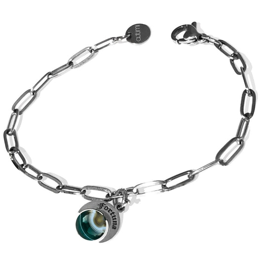 Bracciale con talismano fortuna in argento 925 e Agata brasiliana attimi gioielli 