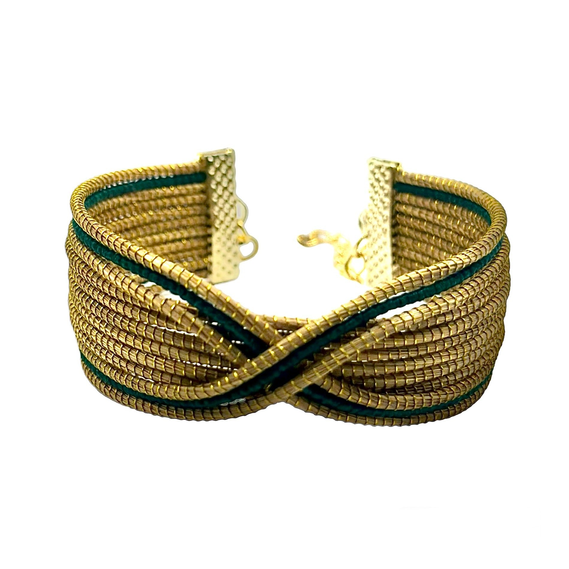 Bracciale in fibra Naturale di Capim Dourado verde