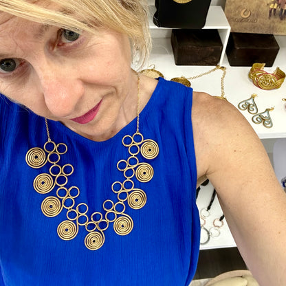 Collana Capim Dourado "Marzia"- spirali di Oro Vegetale