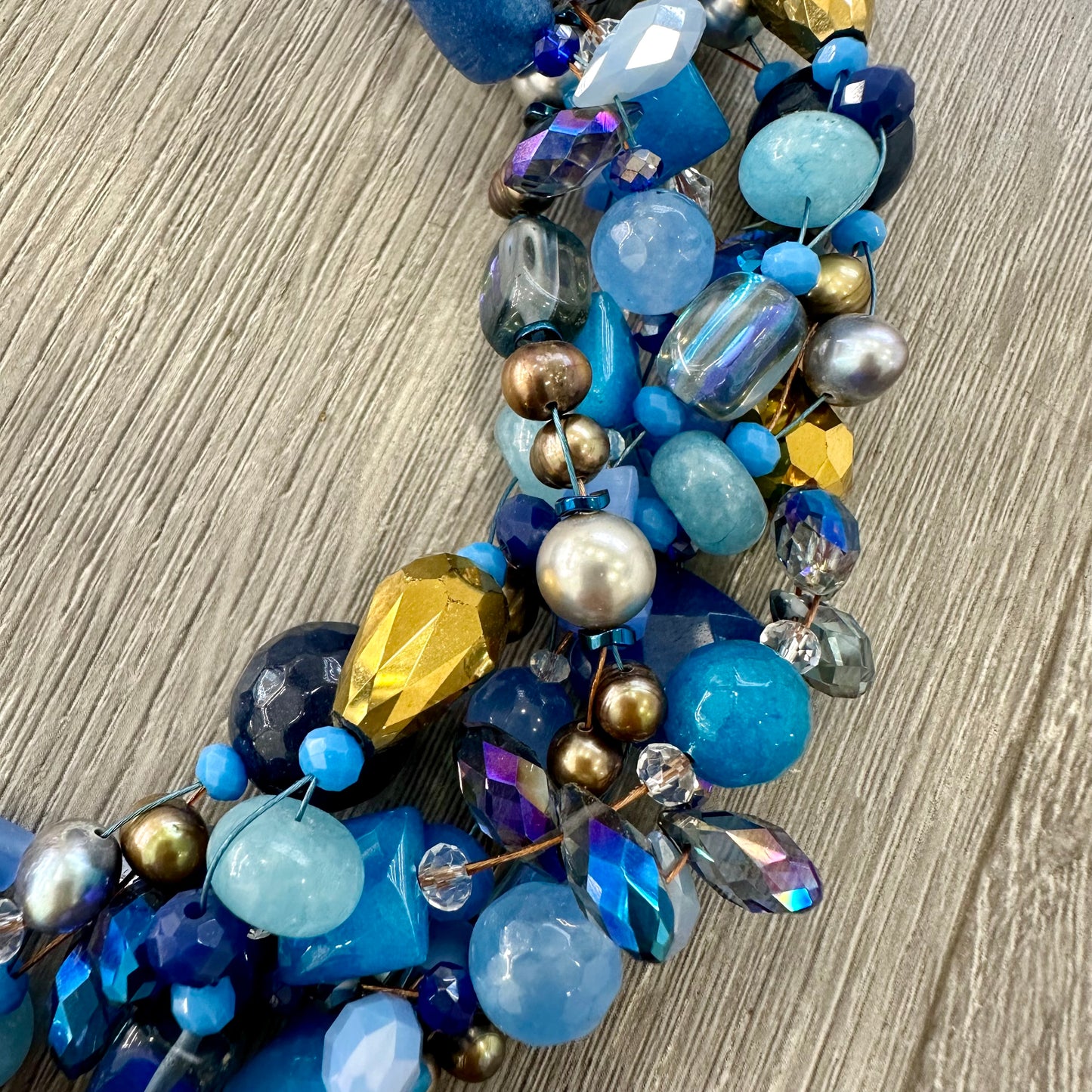 Collana Intrecciata Azzurra