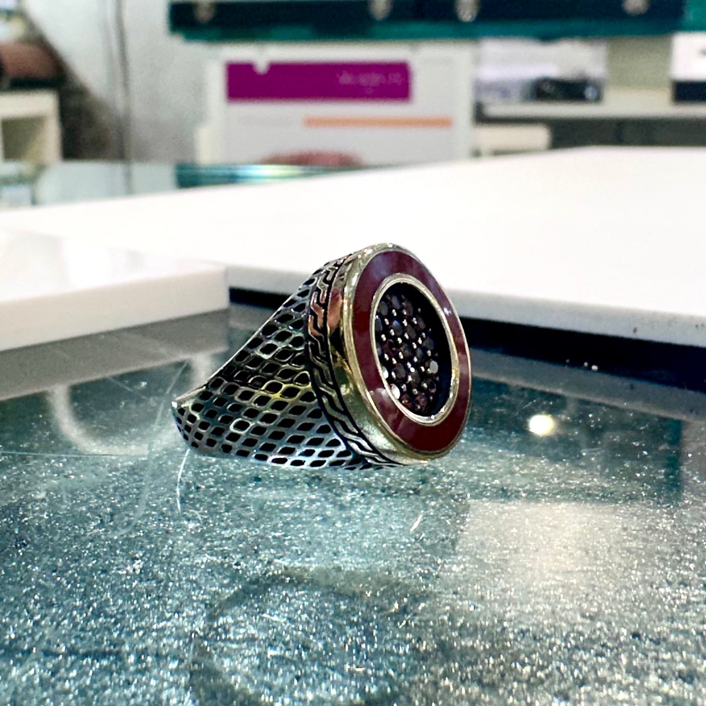 Anello in argento 925 dito mignolo tondo corniola 