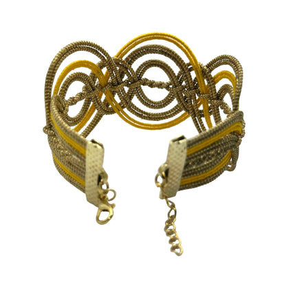 Bracciale in fibra naturale di Capim Dourado giallo