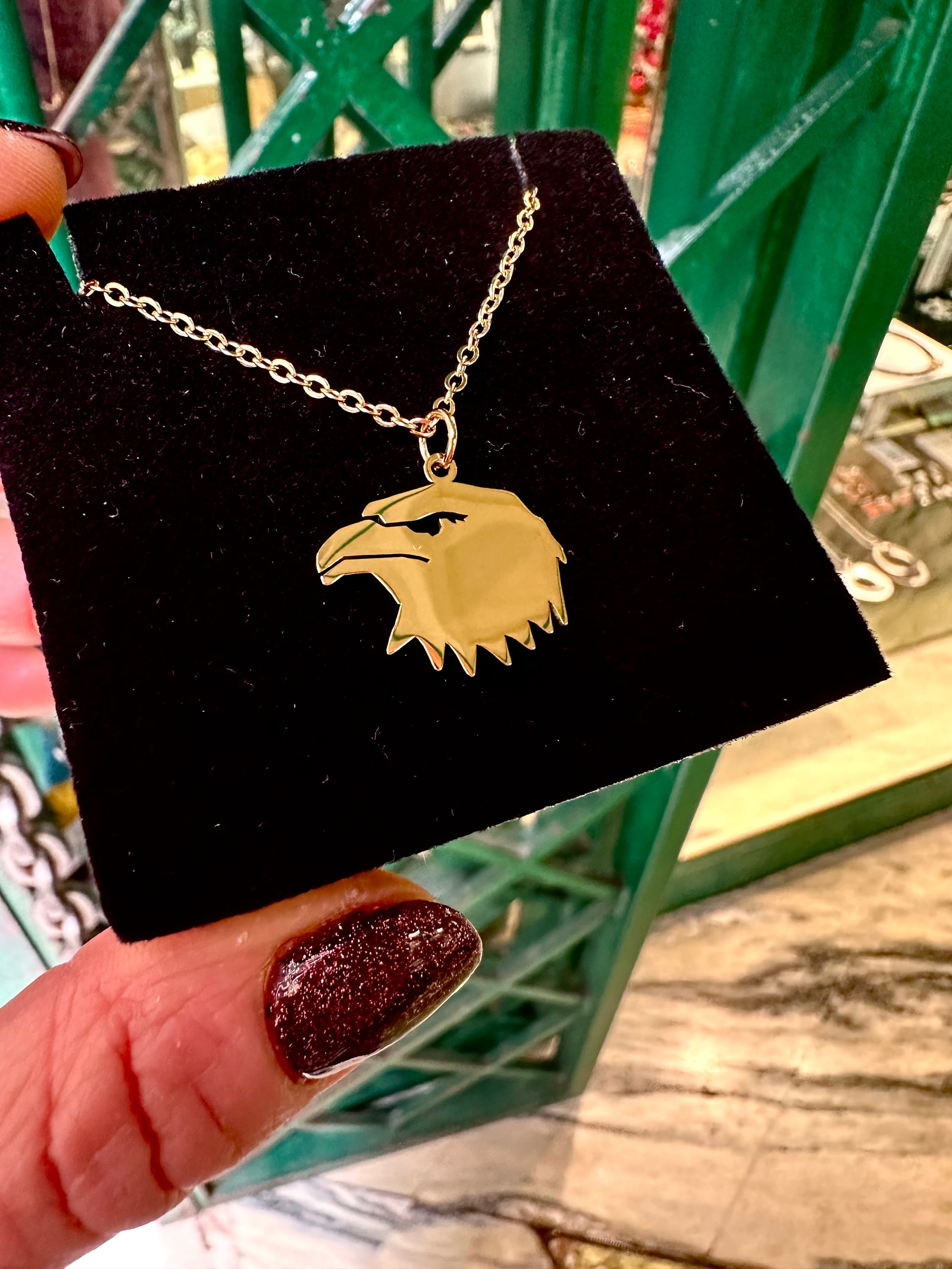 Collana Aquila Acciaio Inox Dorato