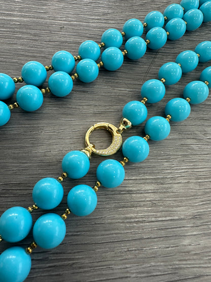 Collana in Pasta di Turchese e Argento Dorato