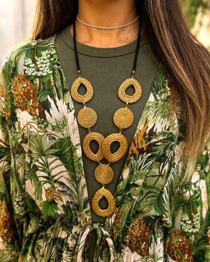 Collana Capim Dourado “Drusilla” – Oro Vegetale Intrecciato