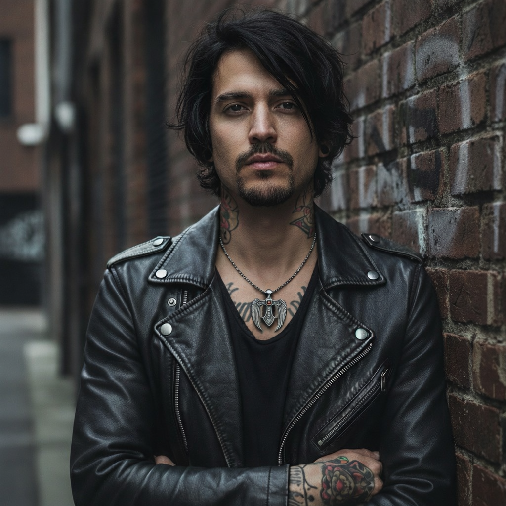 Collana in Acciaio con Croce Alata in stile gotico