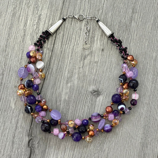 Collana Piccola Intrecciata con Ametista