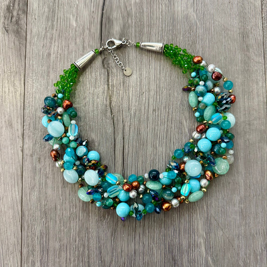 Collana Intrecciata Turchese