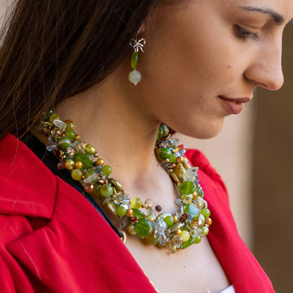 Collana Intrecciata Verde Lime