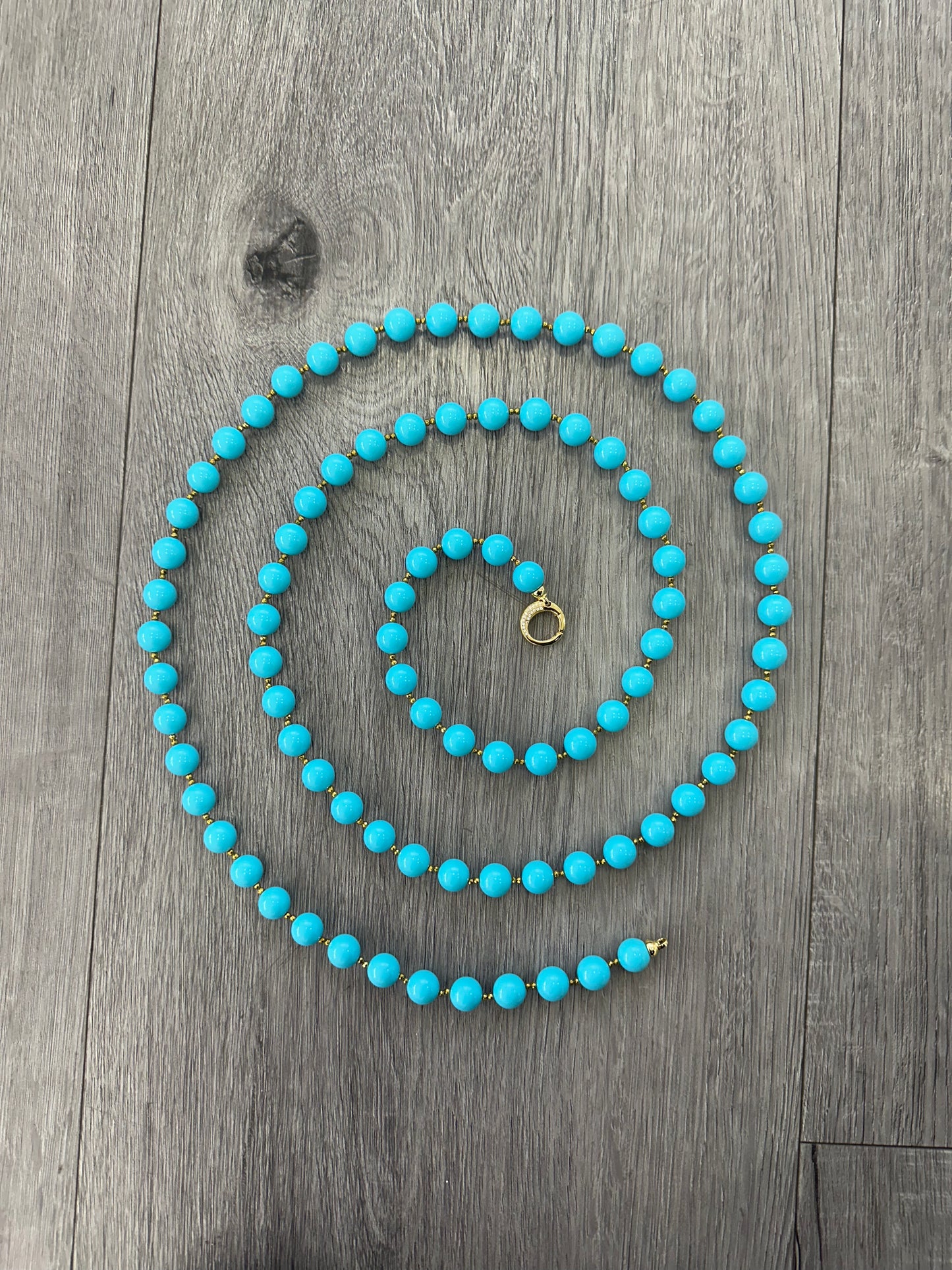 Collana in Pasta di Turchese e Argento Dorato