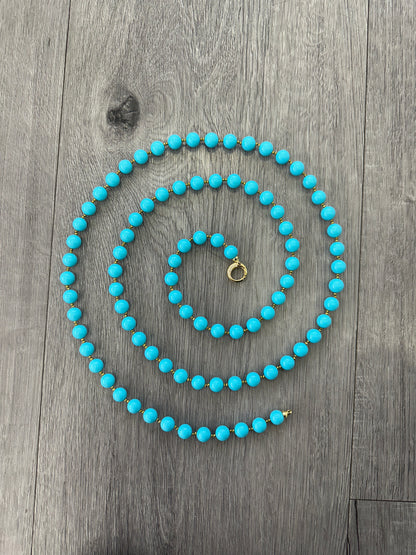 Collana in Pasta di Turchese e Argento Dorato