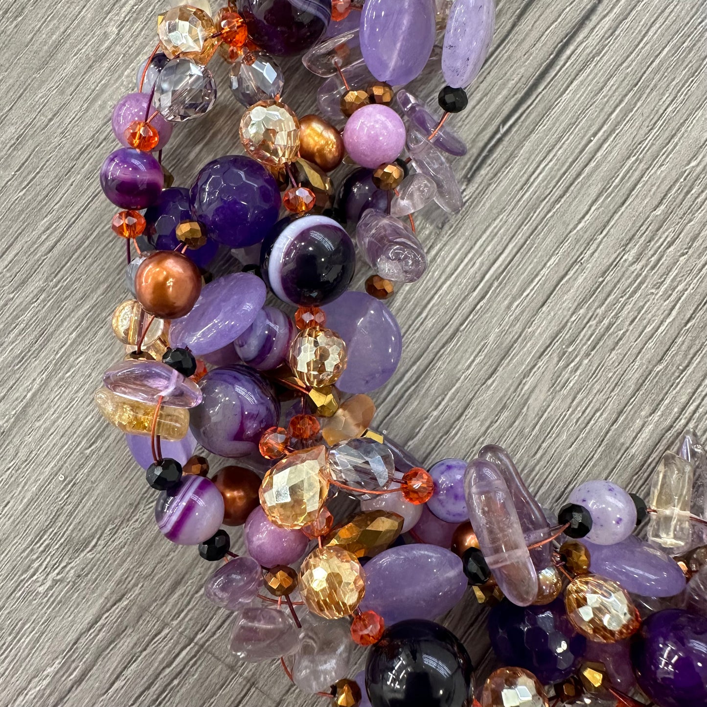 Collana Intrecciata Viola